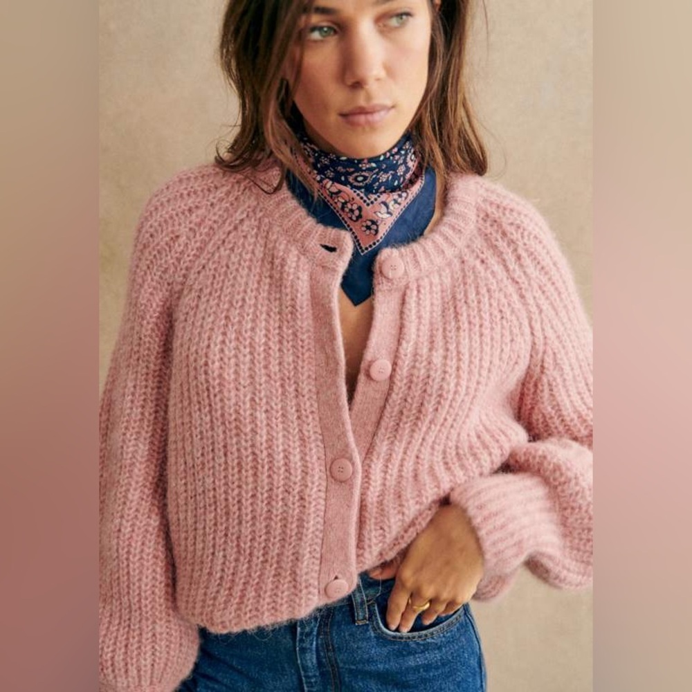 Sezane Pink Knit Sweater